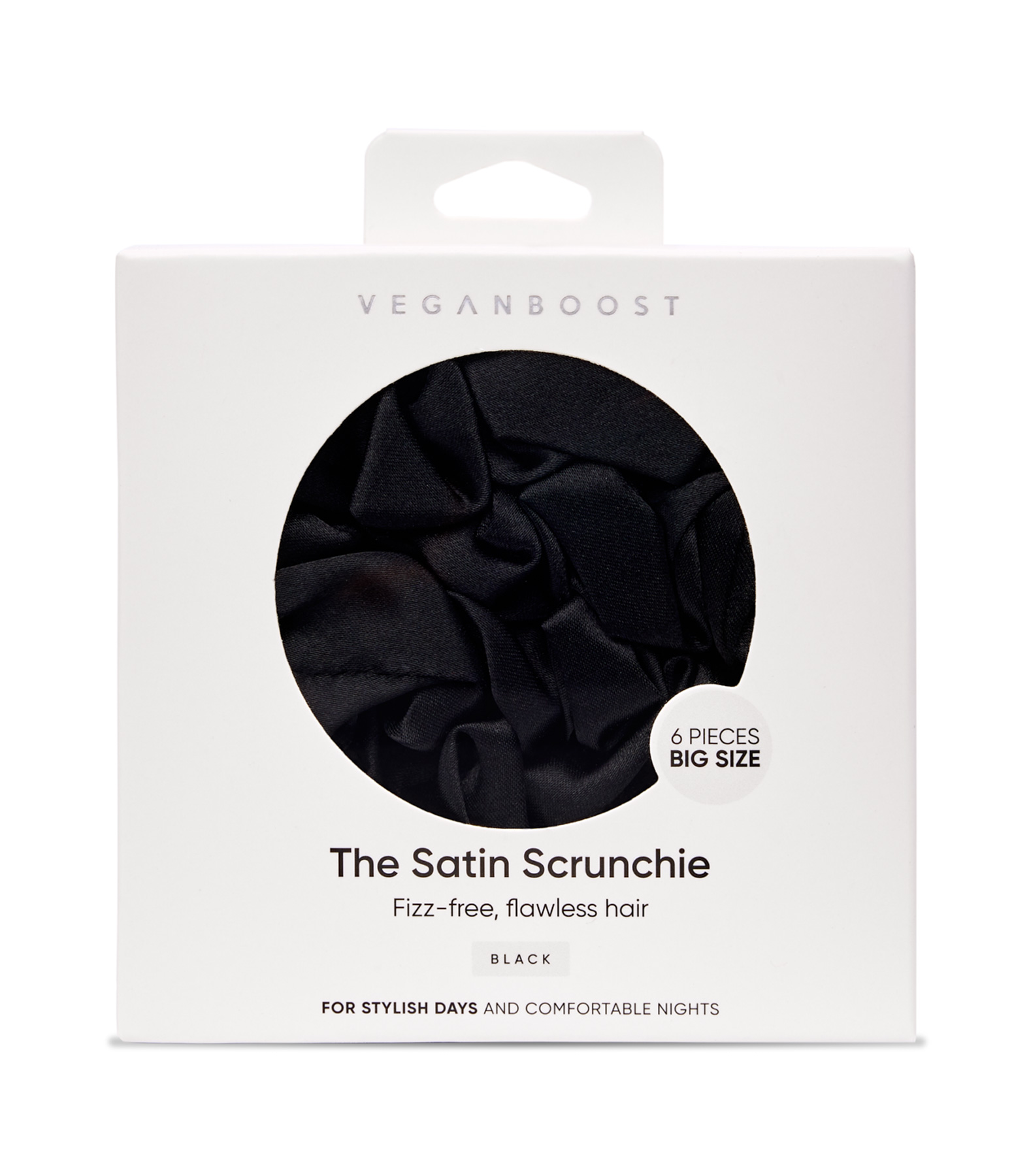 Veganboost Satin Scrunchies Black Big Size