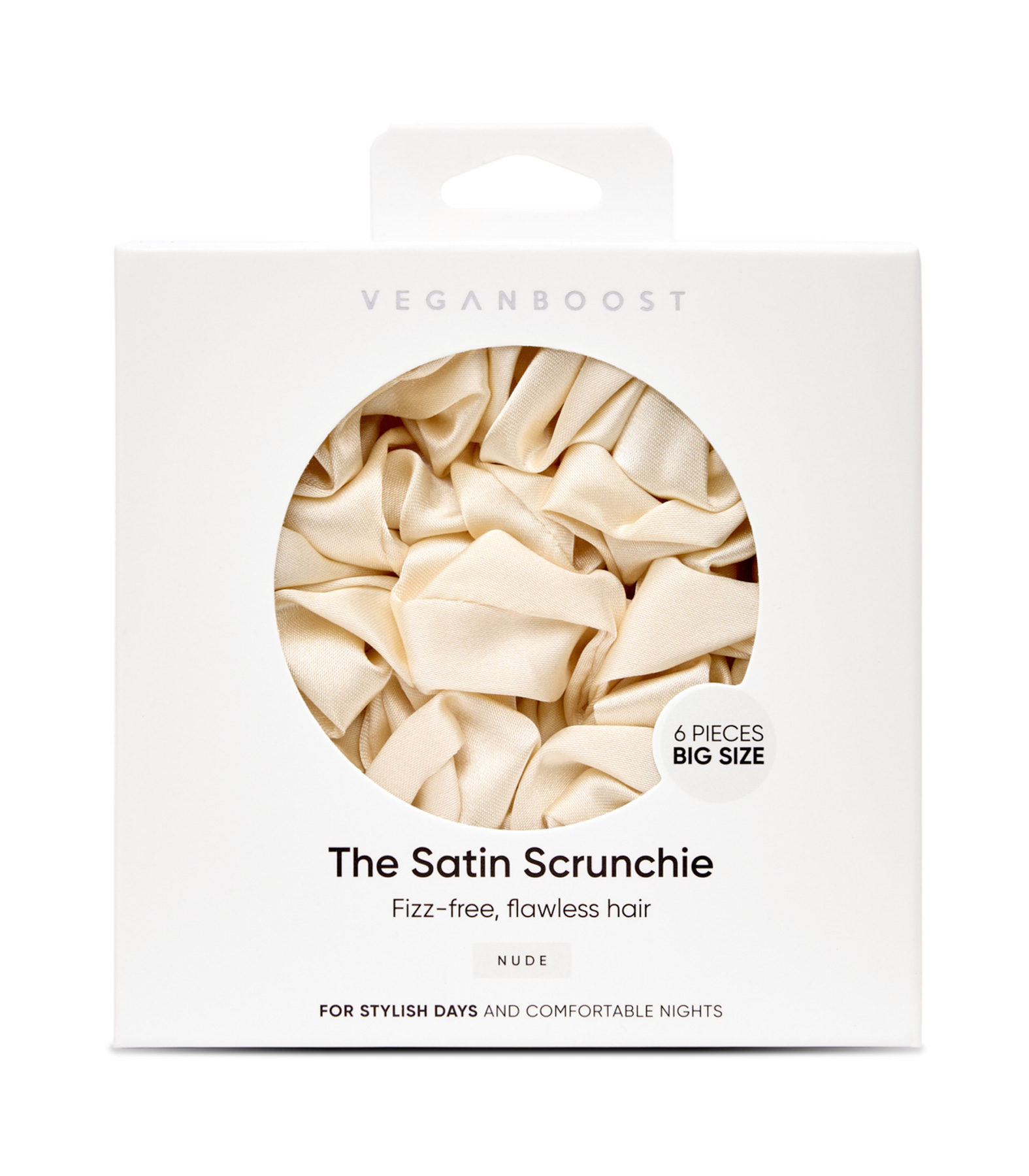Veganboost Satin Scrunchies Nude Big Size